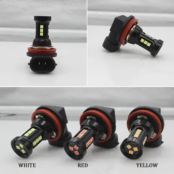 

BMT 2pcs LED Car Lights H7 9005 9006 Auto DRL Daytime Running Light 12 24V Canbus Fog Lamps 1400LM White Yellow Red H11 H8 H1 H3