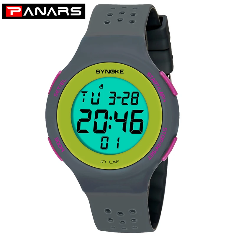 

PANARS Watches Wristwatch Waterproof Sport Men Ultra-thin Digital Watch Silicone Strap Wristwatch Woman reloj mujer Hombre xfcs
