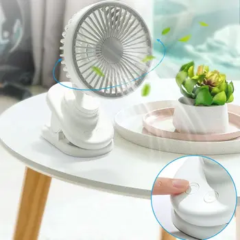 

Portable Mini Clip Stroller Fan Rotatable USB Rechargeable Air Cooler Personal Desktop Electric Cooling Tool for Home Camping