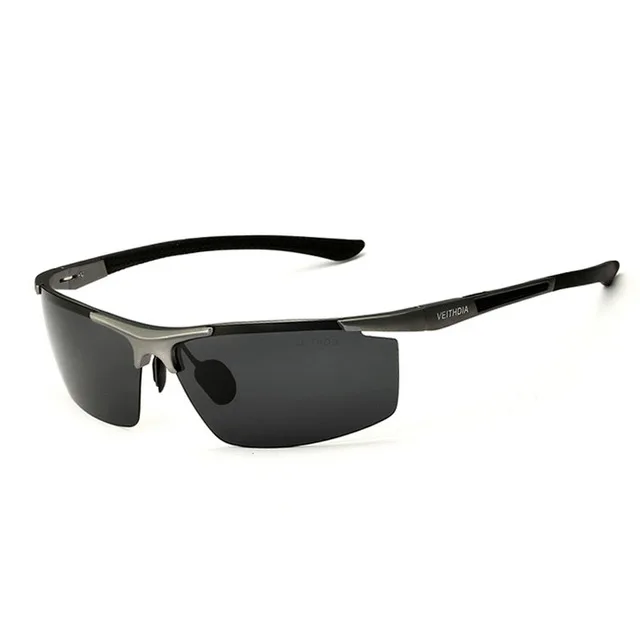 VEITHDIA Модные поляризованные UV400 Солнцезащитные очки Мужские Роскошные брендовые дизайнерские Винтажные Солнцезащитные очки для вождения мужские 6588 - Цвет линз: Gray