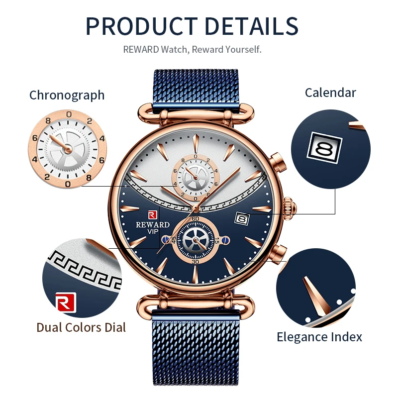 Montre de Couple étanche pour hommes, montre-bracelet à Quartz de luxe, chronographe, calendrier, bracelet en acier inoxydable_voghion.com