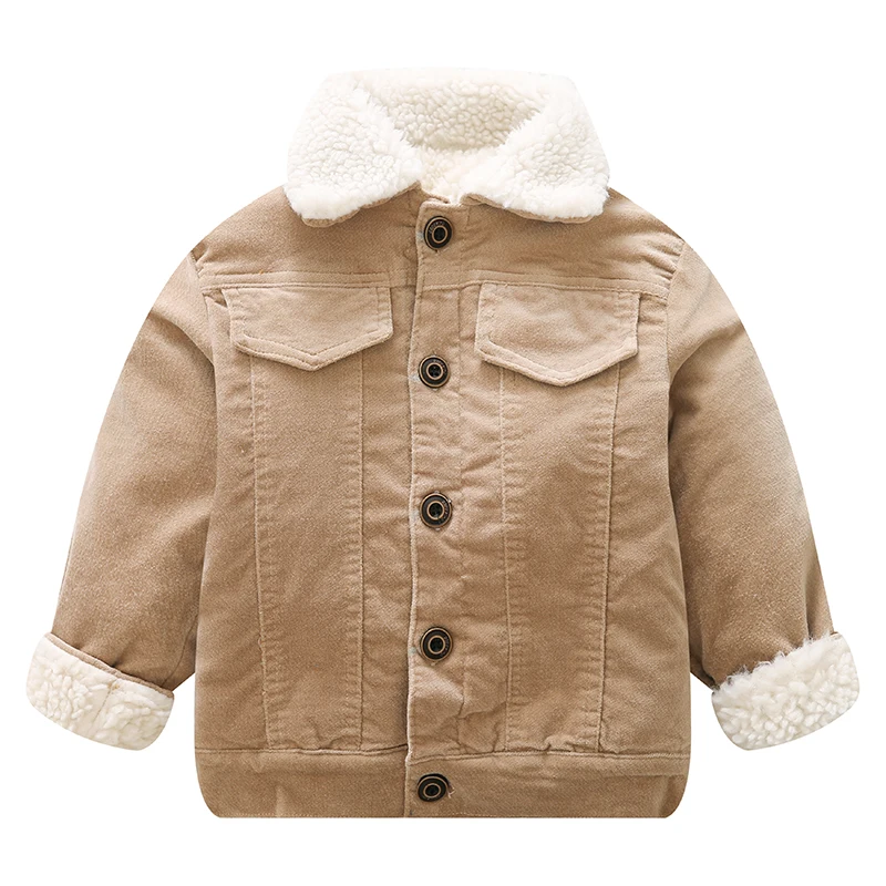 beige Одежда для младенцев от 1 до 4 лет зимнее пальто утепленная теплая детская одежда, куртки Короткая детская верхняя одежда для девочек - Цвет: beige