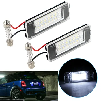 

6500K Xenon White LED License Plate Lights Lamps For Mini Cooper S R56 R57 R58 R59 Licence Number Plate Light