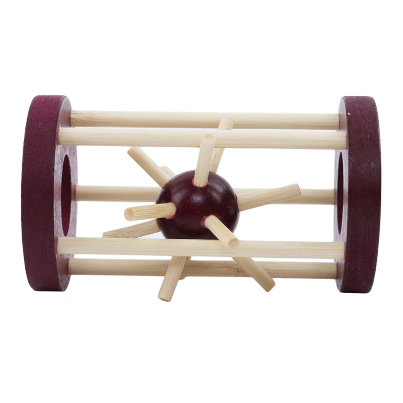  Wooden Intelligence Kong Ming Lock Take Out Spiked Ball Brain Teaser For Kids Adults Puzzle Toy Off