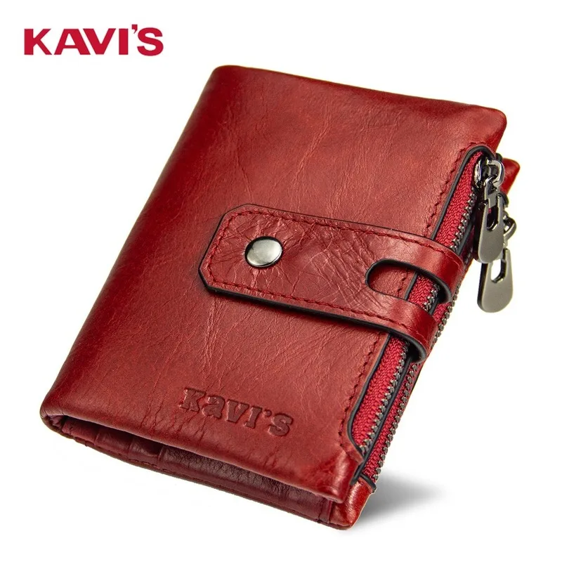 

Genuine Leather Men Wallet Fashion Double Zipper Large Capacity Men's Short Leather Wallet