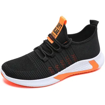 

Men Air Mesh Summer Fly Weave Solid White Male Shoes Lightweight Breathable Sneakers Men New Listing Casual Shoes size 39-43