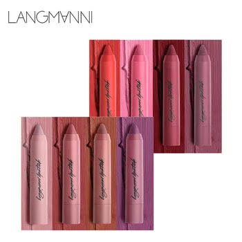 

24pcs/lot Langmanni 4pcs/set Matte lipstick Waterproof Nude Velvet lipstick Beauty Long-lasting batom Red Lips tint Cosmetic