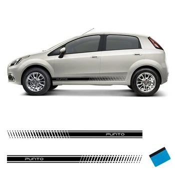 

2 PCS Car Vinyl Side Stripes Stickers Auto Graphics Decals For Fiat Punto