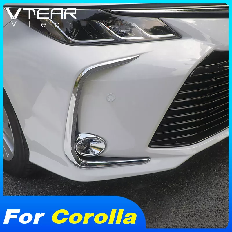 Vtear Car Front Fog Lights Cover Accessories Lamp Frame Trim Exterior Details Decoration ABS Parts For Toyota Corolla Sedan 2023