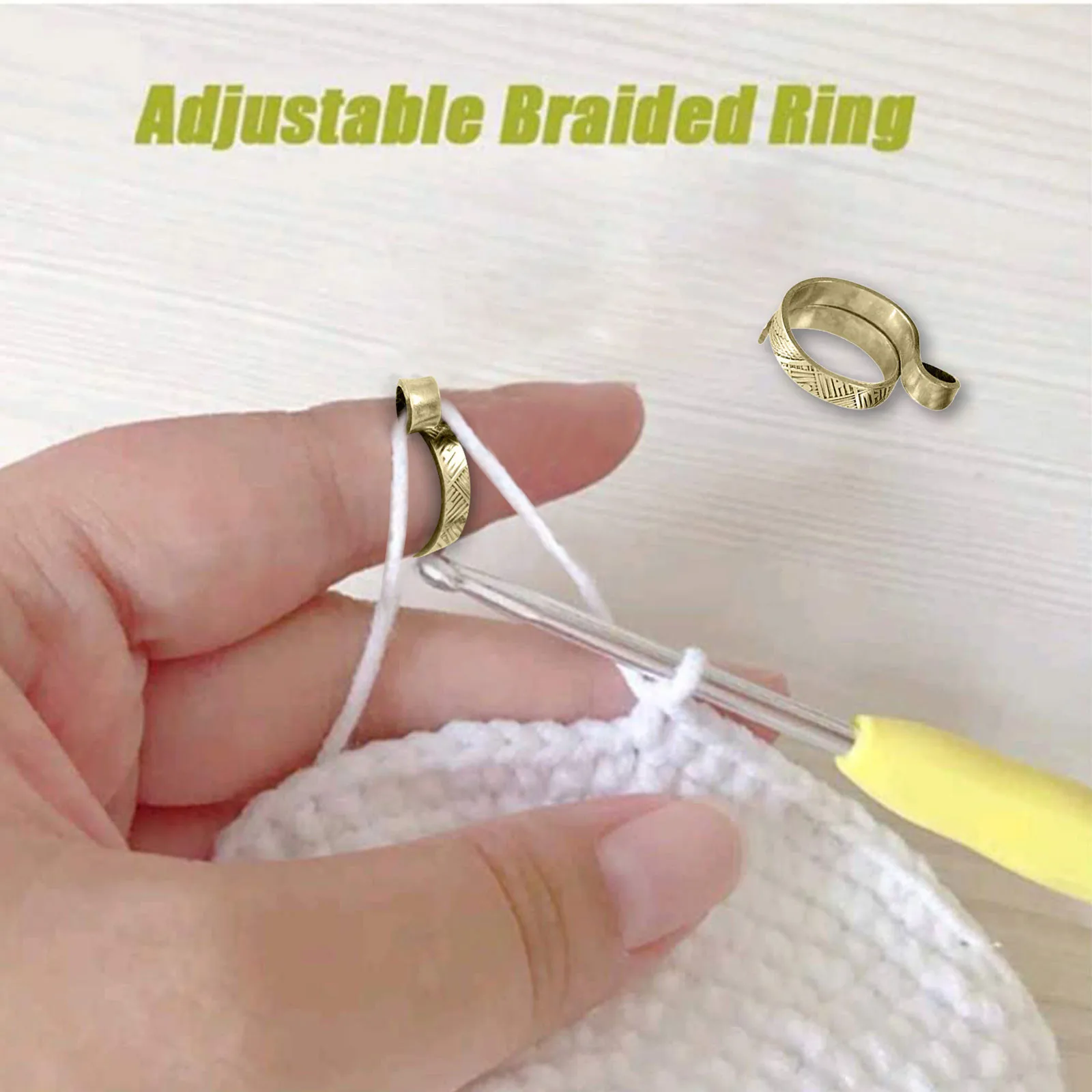 Adjustable Knitting Loop tools Crochet Accessories Peacock Shape Ring Finger Decoration Knitted | Дом и сад