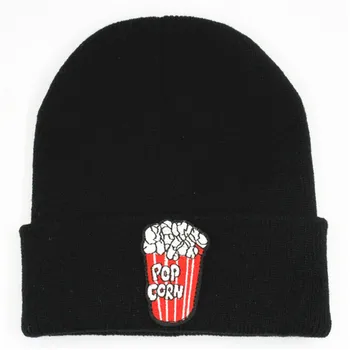 

letter Popcorn embroidery Cotton Thicken knitted hat winter warm hat Skullies cap beanie hat for kid men and women 108