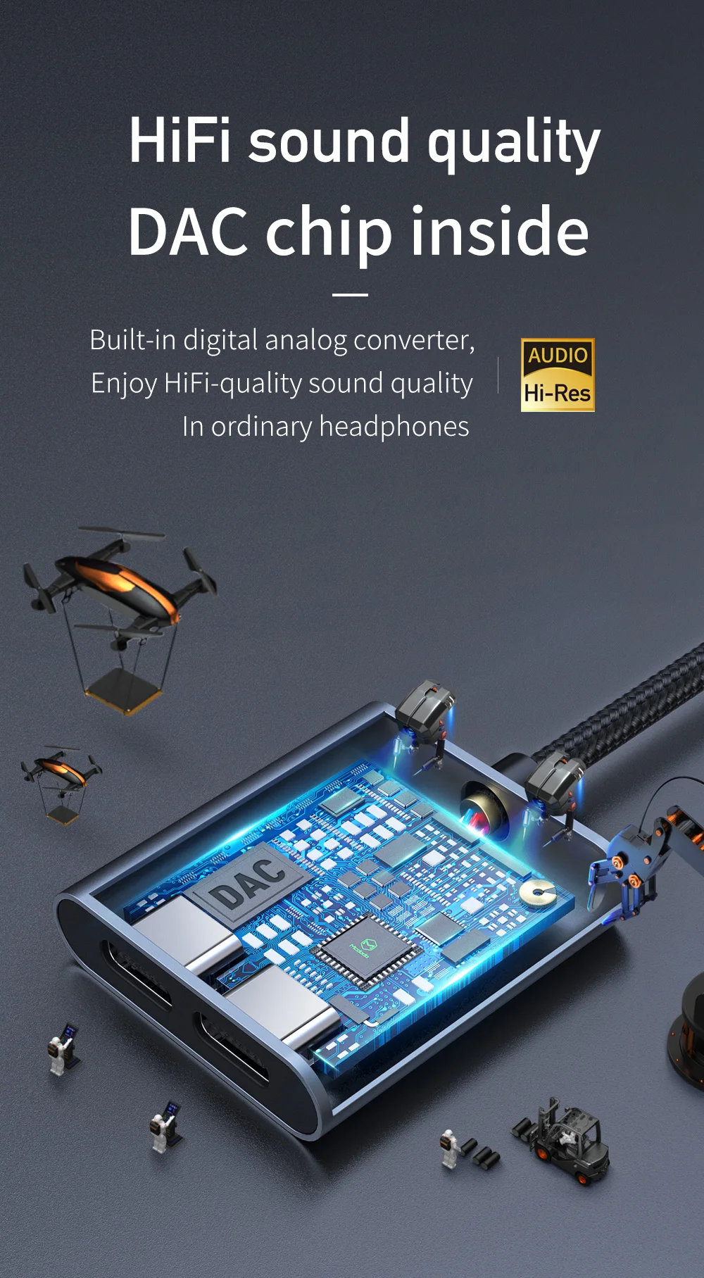 Mcdodo 60 Вт PD USB C для двух тип-c наушников цифровой аудио адаптер DAC HIFI Aux кабель для IPad Pro Macbook samsung S10 Note 10 9