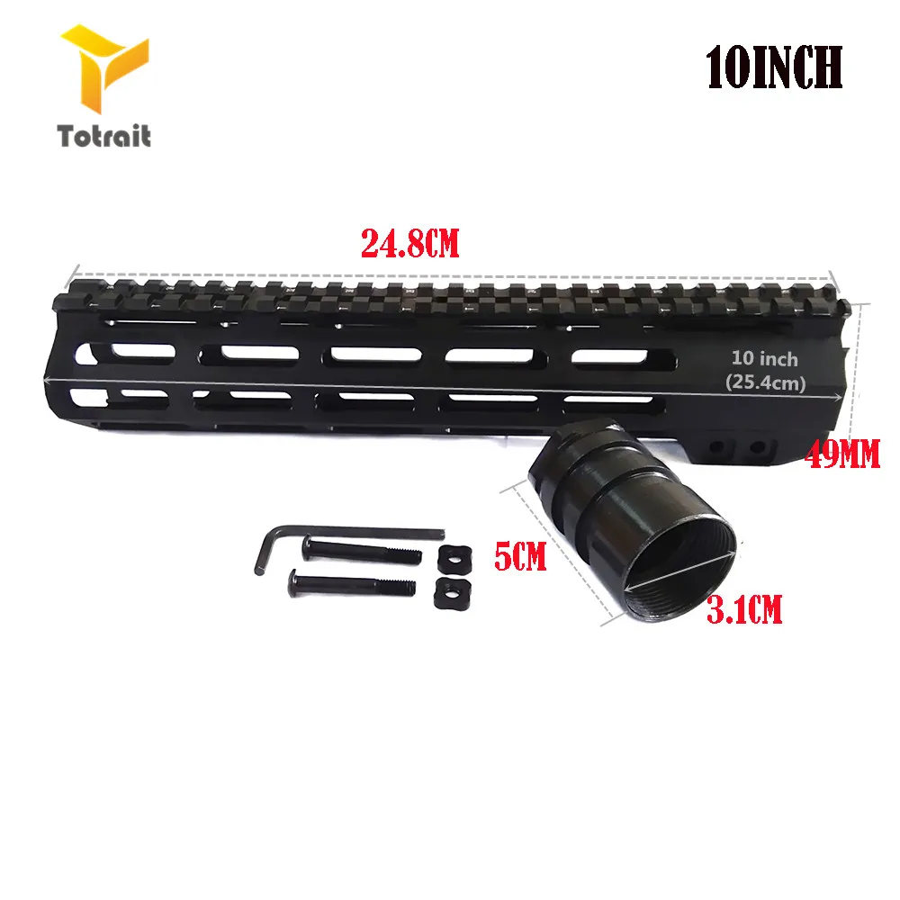 Totrait AR15 M-Lok Mlok " 9" 1" 12" 13," 15" 1" 19" тонкий свободный поплавок M-LOK рукоятка прицел крепление со стальной гайкой - Цвет: Коричневый