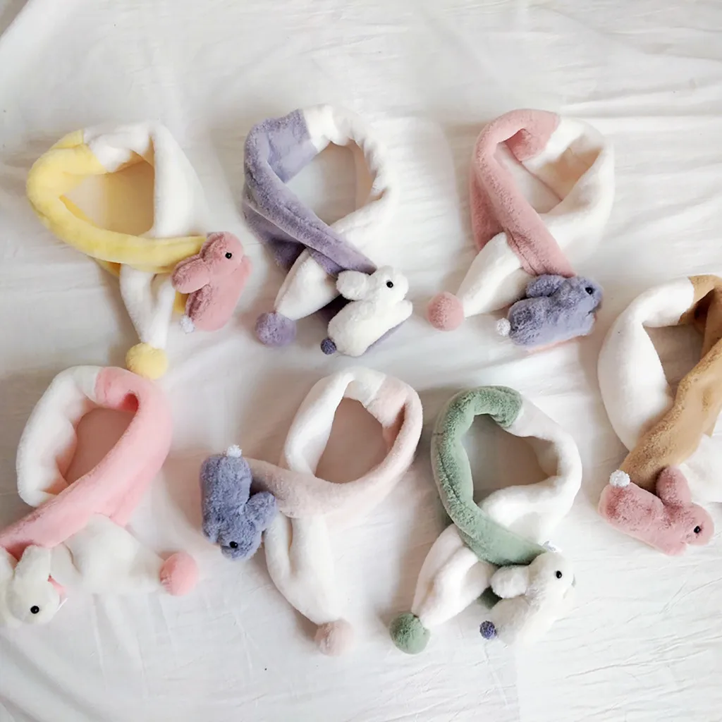 Милый осенне-зимний лоскутный шарф для маленьких мальчиков и девочек, теплый вязаный шарф с помпоном для детей 19Oct07