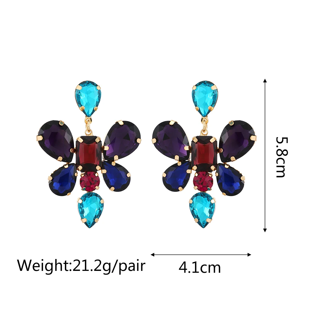 Ztech Blue Series Cute Crystal Earrings Women Popular Europe Style Korean Jewelry Geometric Christmas Gifts Wholesale Pendientes