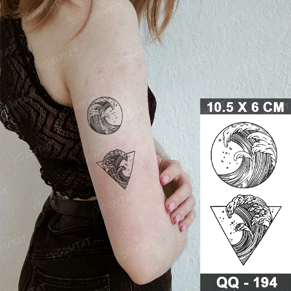 Geometric wave tattoo and a modern take on a classic symbol