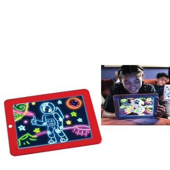 

3D Magic Drawing Pad Light Up LED Writing Board Creative Art Magic Board With Pen Brush Children Educational Kids D1650n10