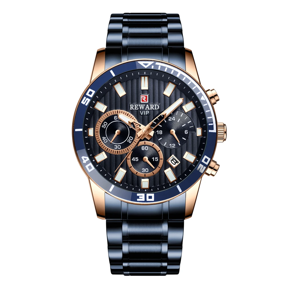 Наградные спортивные часы для мужчин, синие топ брендовые Роскошные военные наручные часы из нержавеющей стали, мужские часы, модные наручные часы с хронографом