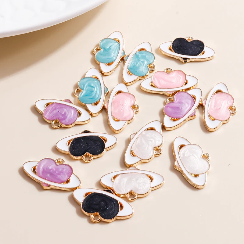 Citroen 10 Pz 21*13Mm Romantico Smalto Cuore Charms Per Gioielli Che Fanno Apertura Charms Ciondoli Fai Da Te Orecchini Collane Risultati