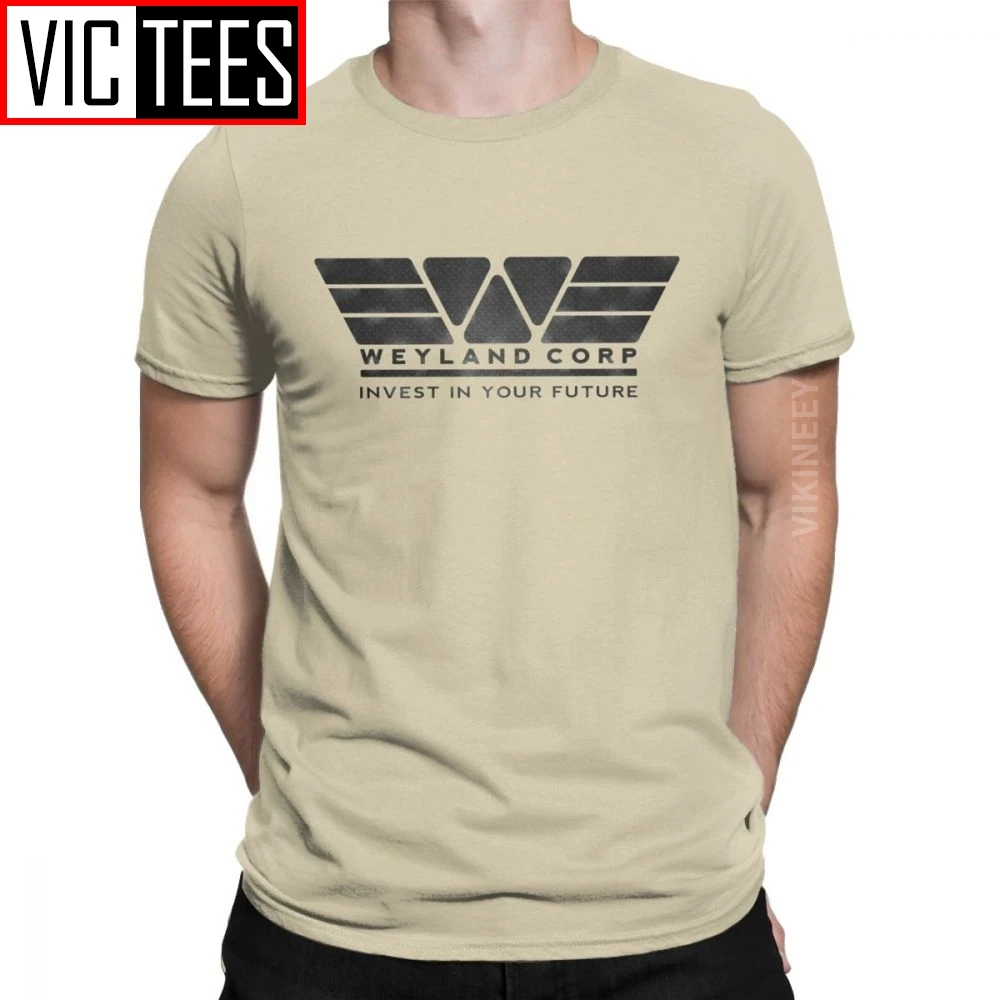 Мужская футболка с круглым вырезом Alien Weyland Yutani corp. хлопковая Футболка оверсайз в