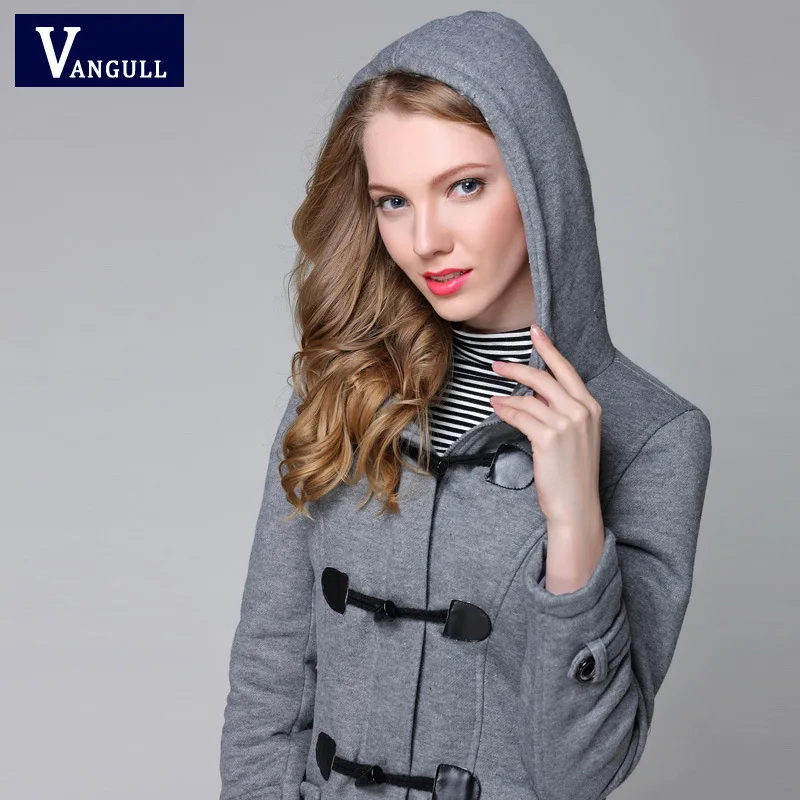 

Autumn And Winter New Style WOMEN'S Dress Europe And America Fashion Double Row Toggle Coat Hooded Zipper Women Coat Suit Fashio