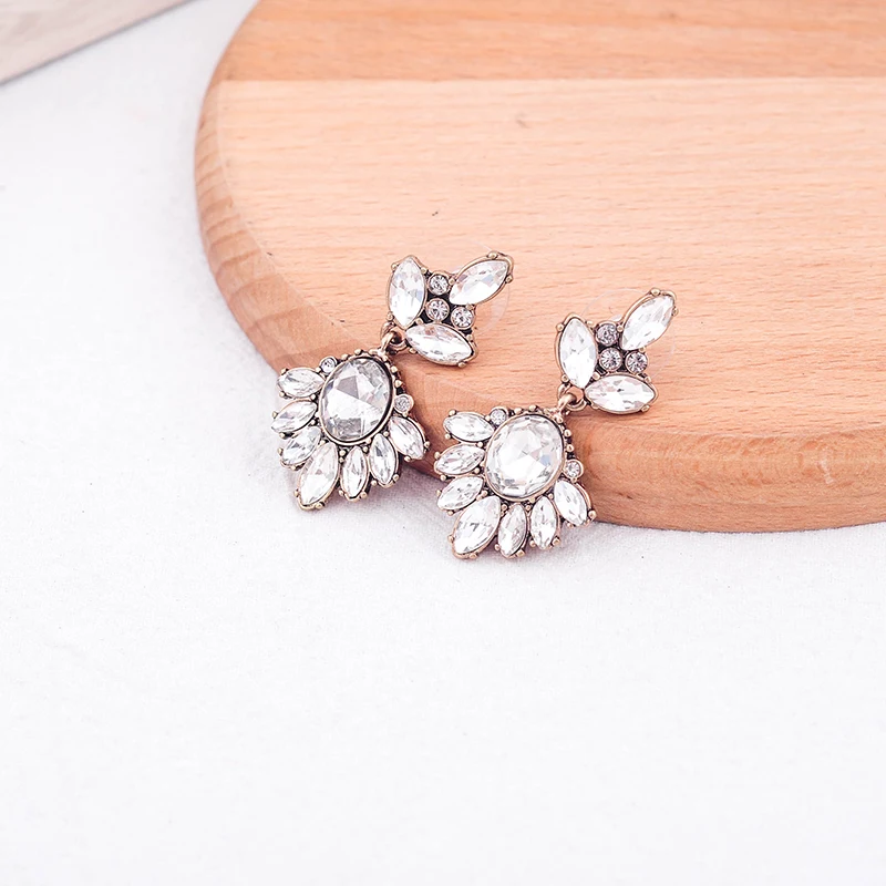 Ювелирные изделия joolim оптом/Винтаж прозрачное стекло хрустальная люстра серьги кластер серьги гвоздики женские серьги хорошее качество