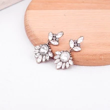 Ювелирные изделия joolim оптом/Винтаж прозрачное стекло хрустальная люстра серьги кластер серьги гвоздики женские серьги хорошее качество