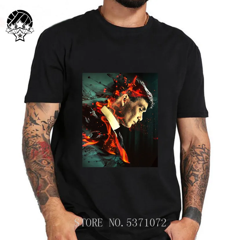 Peaky Blinders Tommee Shelby брендовая одежда черная Мужская рубашка 2019 летняя футболка для