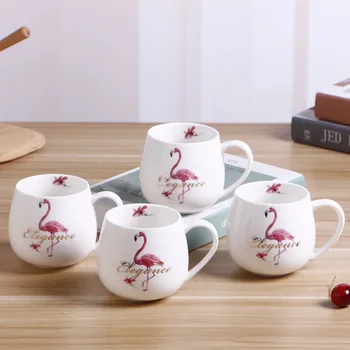 

400ML Creative ceramic glass mirror cup flamingo gift mug coffee mug cups and mugs travel simple fashion