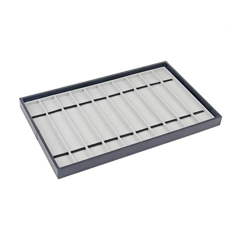 

10 Slots/Grids Watch Display Tray Jewelry Showing Shelf Pu Flicking Wrists Holder Box Necklace Bracelet Organizer Gray