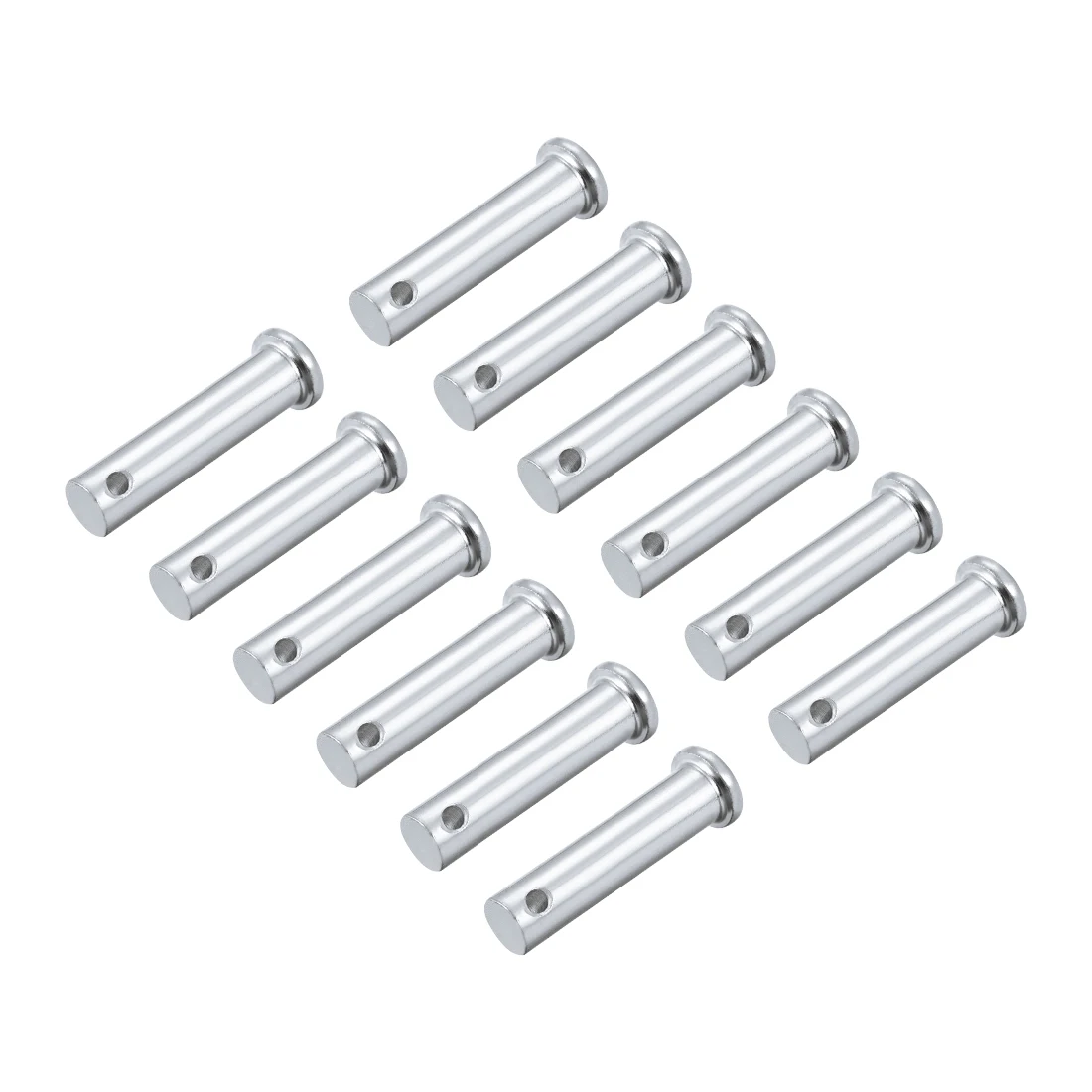 

uxcell Single Hole Clevis Pins - 10mm x 40mm Flat Head Zinc-Plating Solid Steel Link Hinge Pin 12Pcs