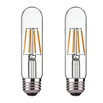 

2x 4W T10 Tubular LED E26 Base Edison Style COB Led Filament Bulb 40W Equivalent LED Bulbs High Brightness Filament