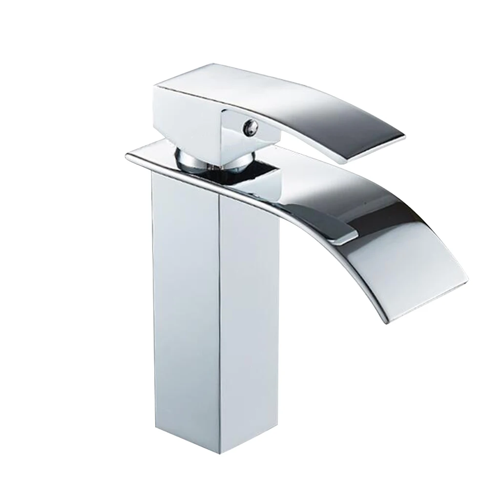 

All-Copper Bathroom Waterfall Faucet Basin Faucet Single Hole Faucet Vanity Vessel Sinks Mixer Cold And Hot Water Tap Deck Mount