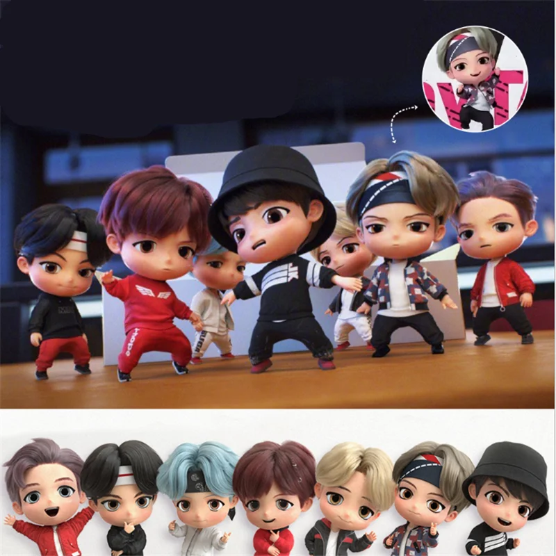 7 шт./компл. Bangtan Boys группа моделей Игрушек KPOP Star TOP Group A.R.M.Y ПВХ брелок фигурки экшн Bt Kid|Игровые и трансформеры|