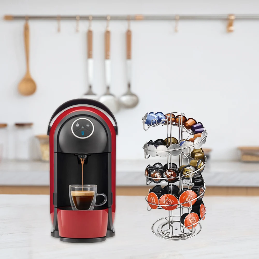 Держатель для кофейных капсул Nespresso, вращающаяся стойка, кофейная стойка для капсул, капсулы для хранения, полка для организации, держатель