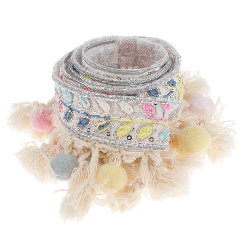 1Yard Pom Pom Trim Ball Fringe Sewing Lace Fabric Handmade Craft Accessories