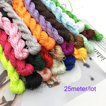 

25m/lot 1mm Cord Rope Nylon Cord Thread Rope Macrame Tassel Weave Braided String Jewelry Making DIY Bracelet&Necklace Rope