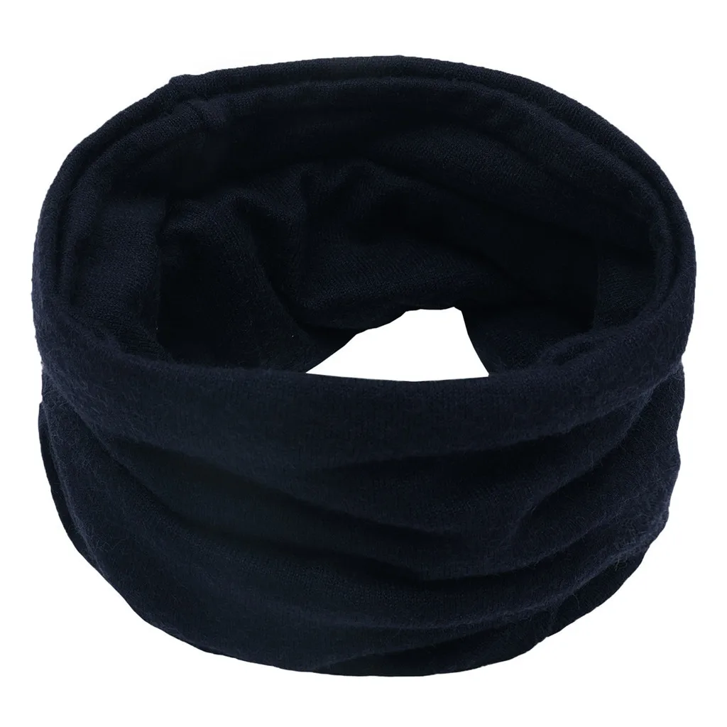 Теплый зимний шарф для женщин и мужчин, модный плотный флисовый внутренний шарф-снуд, шерстяной воротник, кольцо, шарфы, эластичный вязаный шейный шарф