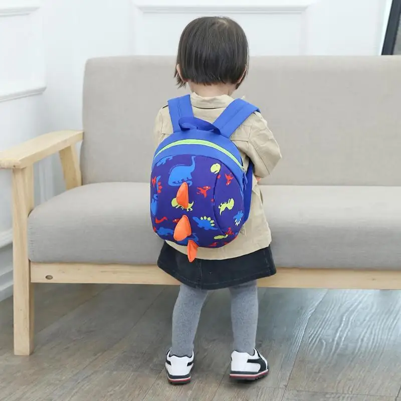 Милый детский рюкзак с принтом динозавра, с ремнем, Детские рюкзаки, Водонепроницаемый Школьный рюкзак унисекс