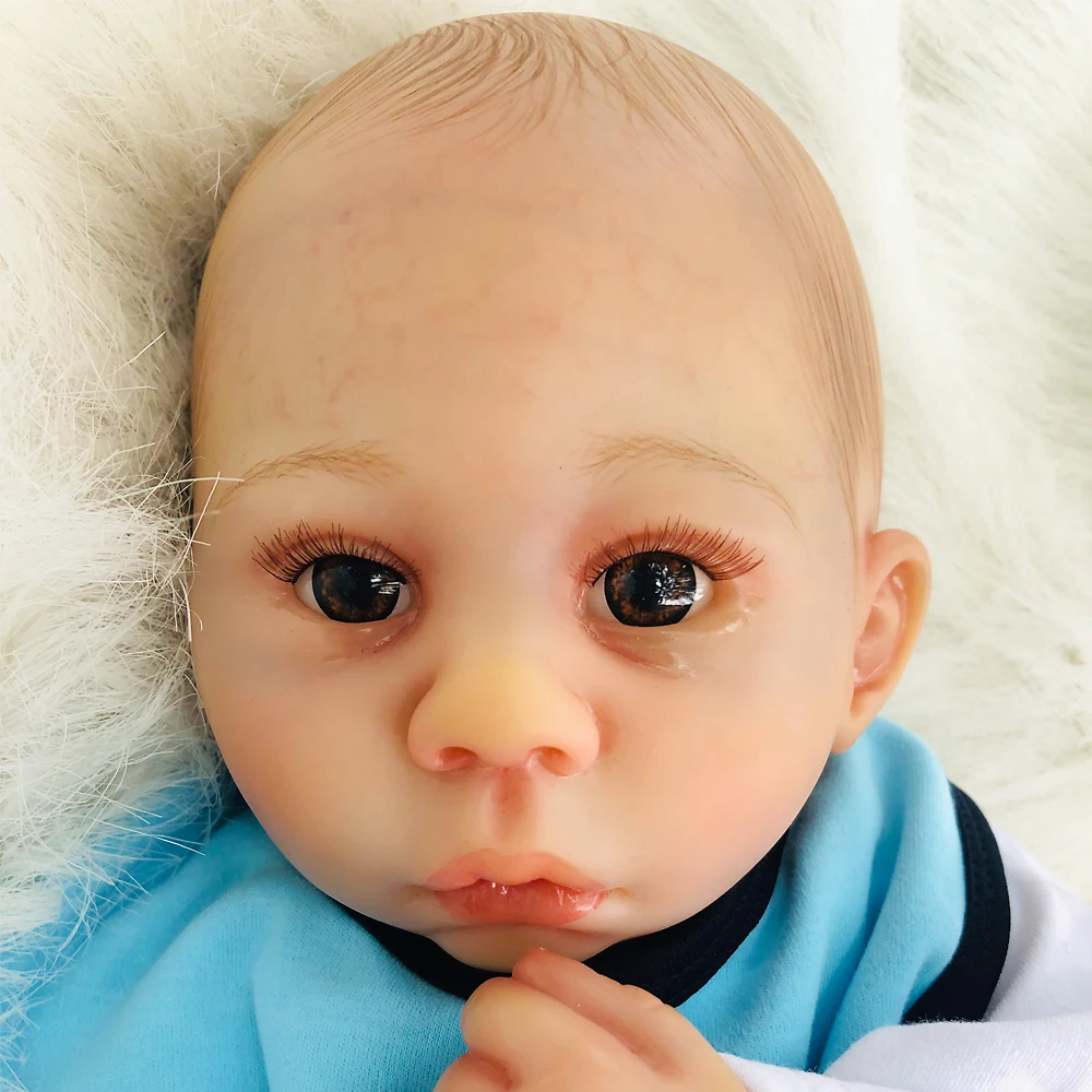 

45cm Soft Silicone Reborn Baby Doll Toy For Girl Newborn Boy Babies With Blood Vessels Birthday Gift Master Level Collection