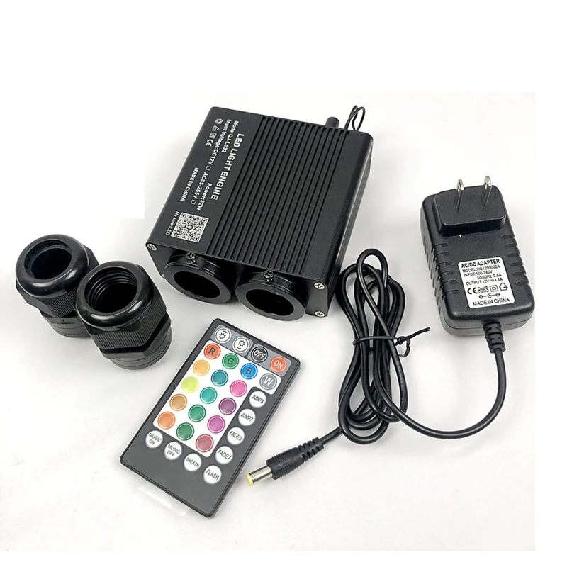 NEW Optic Fiber Lights Double Heads Smart APP LED engine RF control Cable Starry Effect Ceiling RGBW phone WAPP room CAR  GOOD