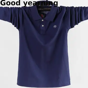 

Camisa Men Polo Shirt Business Work Casual Cotton Male Top Tees Autumn Long Sleeve Turn-down Collar Polo Shirts Plus Size 6XL