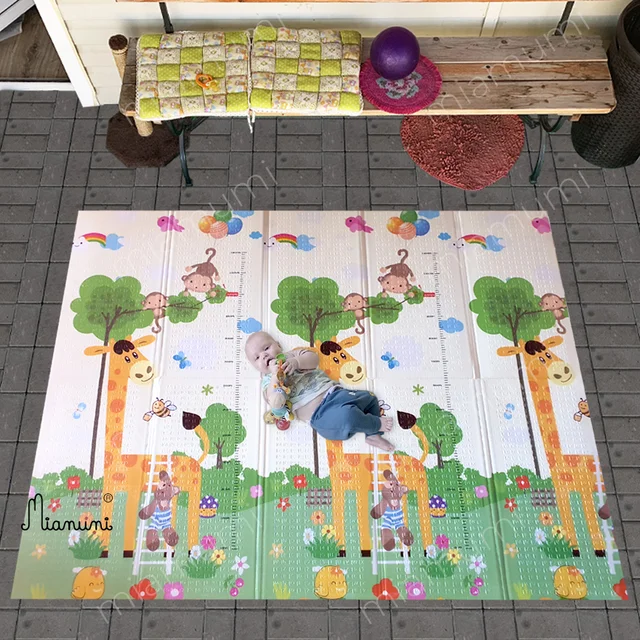 Miamumi Baby Activity Gym Foam Mat Kids Playmat Home Folding Thermal Carpet Crawling Rug Animal Alphabet Developing Children Toy 1
