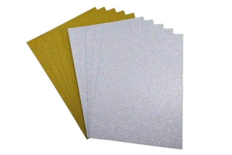 

30 Sheets Size A5 Silver Golden Glitter Paper Cardstock Single Side Shimmer Cards For Craft Scrapbooking 250GSM Thickness