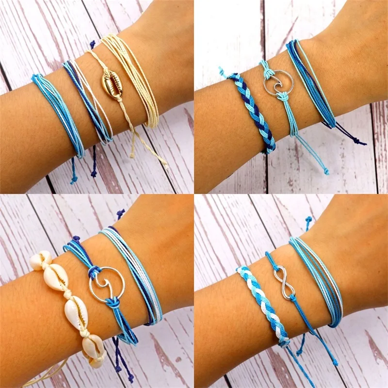 

SOUQ Bohemian Rope Bracelets Set For Woman Men Lovers 2019 INS Adjustable Multilayer Bracelet Friendship Fashion Jewelry Gifts