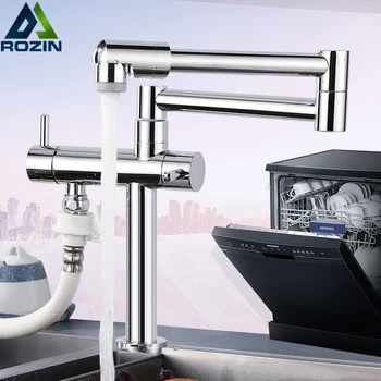 

Chrome desktop dishwasher faucet Rotary Folding Kitchen cold Water Kitchen sink Tap DomesticFaucet Universal Connector