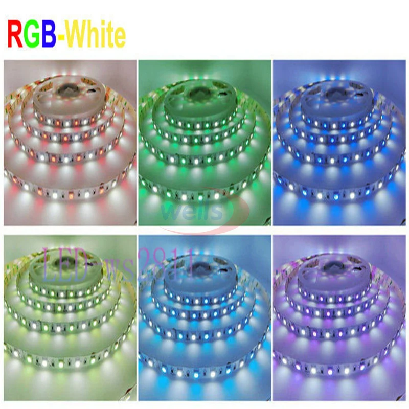 5 м 12 в 24 В RGBW RGBWW RGB+ CCT светодиодный светильник, RGB+(белый/теплый белый) SMD 5050 гибкий светодиодный светильник