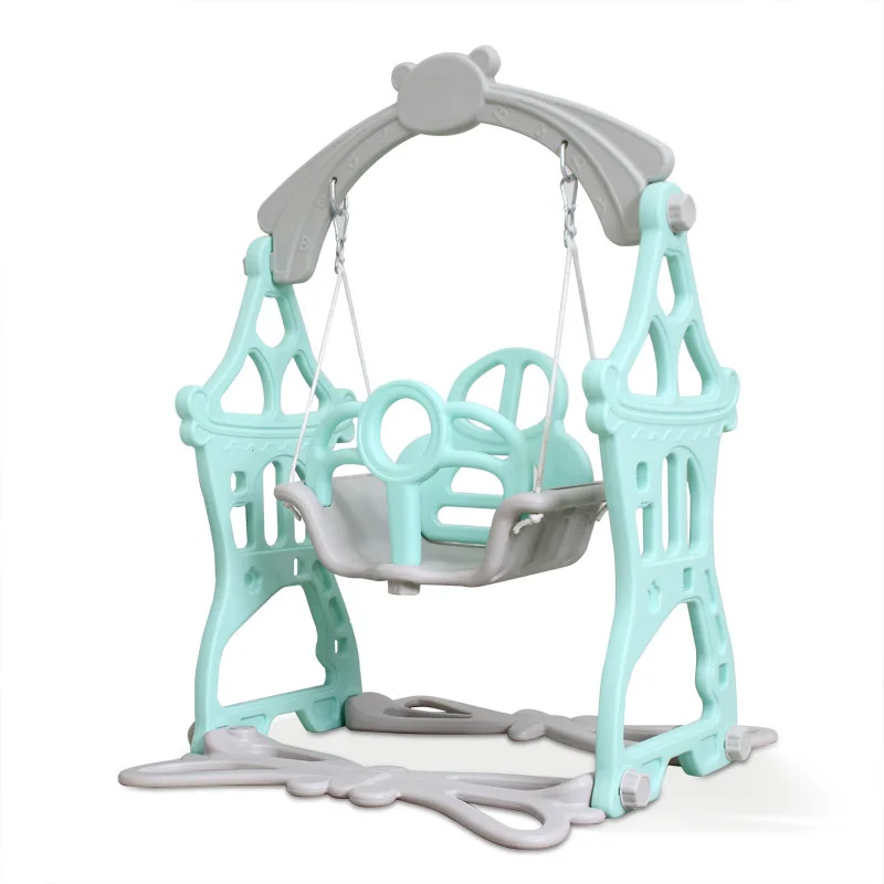 New Arrivals Plastic Kids Slides and Swing Child Home Playground Plastic Slides Indoor Eco-friendly Slider with Swing Basket