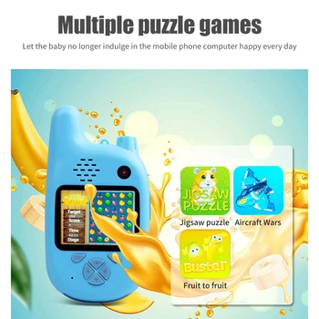 

Kids Digital Camera Mini Video HD Educational Toys Walkie Talkie Camcorder MP3 Music Player Game 1080P Projection Video Camera
