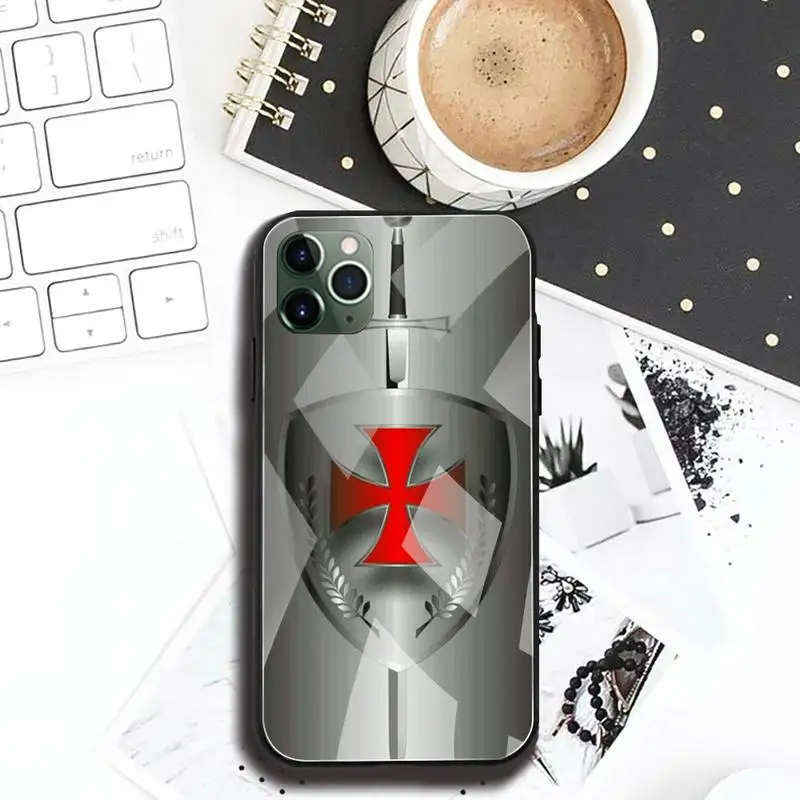 Templar Knight Phone Case Tempered Glass For iPhone 12 pro max mini 11 Pro XR XS MAX 8 X 7 6S 6 Plus SE 2020 case lumee case Cases For iPhone